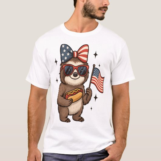Sloth 4th July T-shirt (Voorkant)