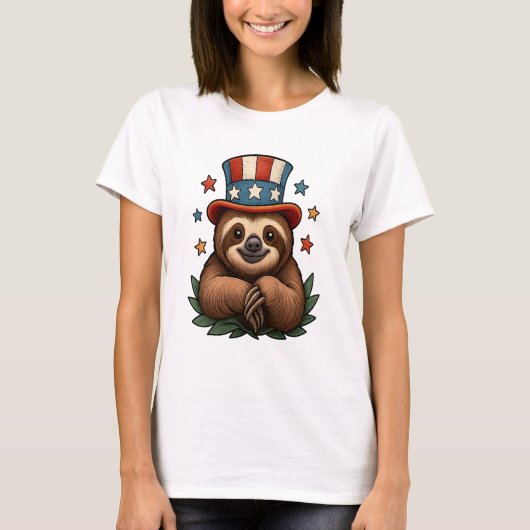 Sloth 4th of July T-shirt (Voorkant)