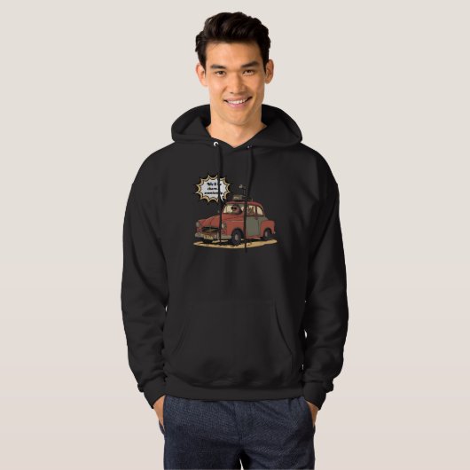 Sloth and Bunny Cartoon Road Trip Adventure Hoodie (Voorkant volledig)