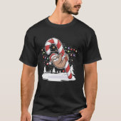 Sloth and Giant Candy Cane Christmas Pajama for Sl T-shirt (Voorkant)