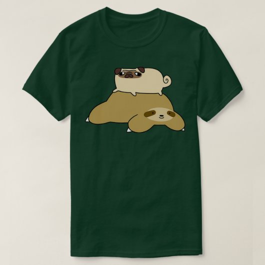 Sloth and Little Pug T-shirt (Design voorkant)