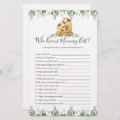 Sloth Animals Baby shower die mama het beste kent (Voorkant / Achterkant)