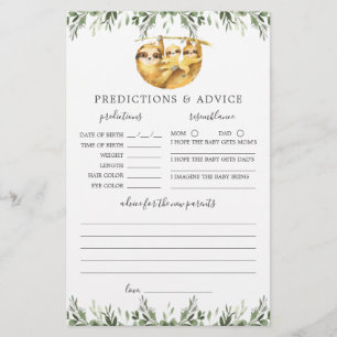 Sloth Animals Baby shower Voorspellingen en Advies