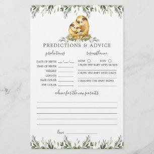 Sloth Animals Baby shower Voorspellingen en Advies