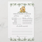 Sloth Animals Baby shower Voorspellingen en Advies (Voorkant / Achterkant)