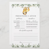 Sloth Animals Baby shower Voorspellingen en Advies (Voorkant / Achterkant)