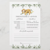 Sloth Animals Baby shower Voorspellingen en Advies (Voorkant / Achterkant)