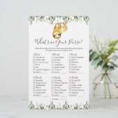 Sloth Animals Baby shower Wat zit er in je tas (Staand voorkant)