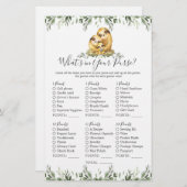 Sloth Animals Baby shower Wat zit er in je tas (Voorkant / Achterkant)