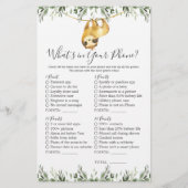 Sloth Animals Baby shower Wat zit er in je telefoo (Voorkant)