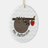 Sloth Apple Tree Chevron Keramisch Ornament (Rechts)