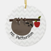 Sloth Apple Tree Chevron Keramisch Ornament (Voorkant)