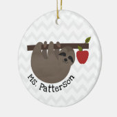 Sloth Apple Tree Chevron Keramisch Ornament (Links)
