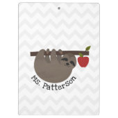 Sloth Apple Tree Chevron Teacher Klembord (Achterkant)
