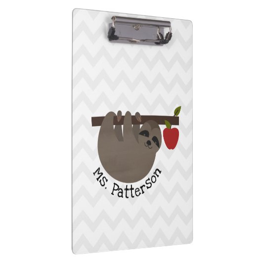 Sloth Apple Tree Chevron Teacher Klembord (Rechts)