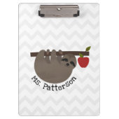 Sloth Apple Tree Chevron Teacher Klembord (Voorkant)
