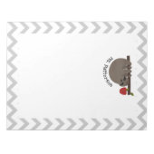 Sloth Apple Tree Gray Chevron leraar Notitieblok (Voorkant)