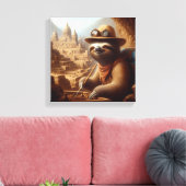 Sloth Archeologist Canvas Afdruk (Insitu (Woonkamer))