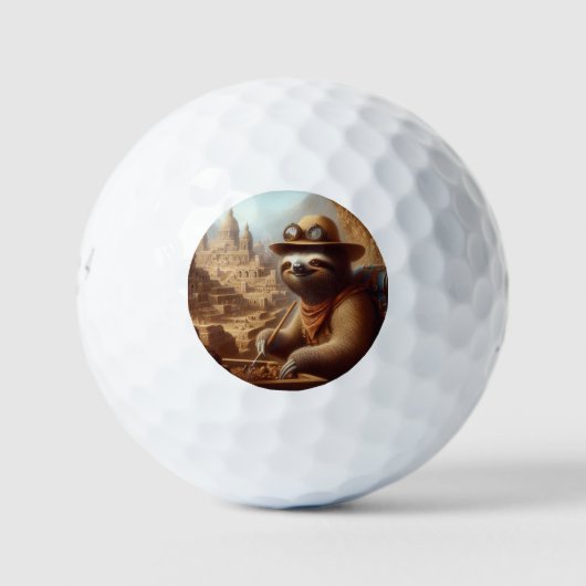 Sloth Archeologist Golfballen (Voorkant)