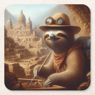 Sloth Archeologist Kartonnen Onderzetters