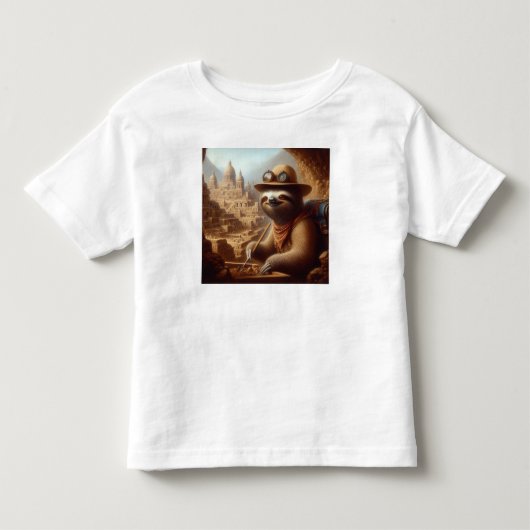 Sloth Archeologist Kinder Shirts (Voorkant)