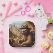 Sloth Archeologist Papieren Bordje (Feest)