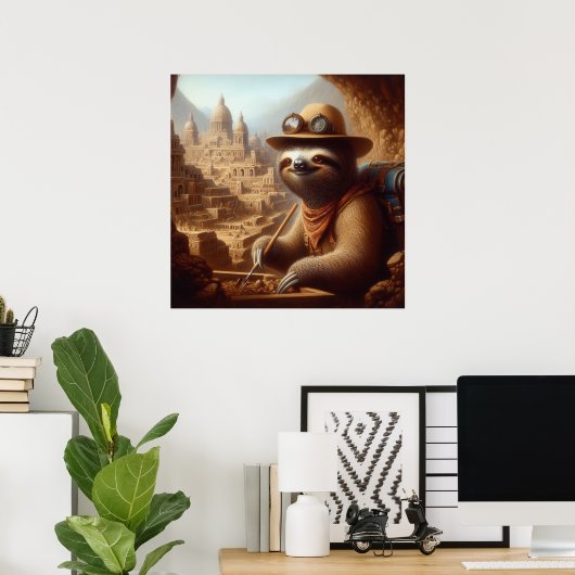 Sloth Archeologist Poster (Thuiskantoor)