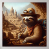 Sloth Archeologist Poster (Voorkant)