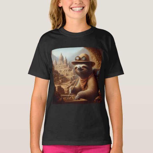 Sloth Archeologist T-shirt (Voorkant)