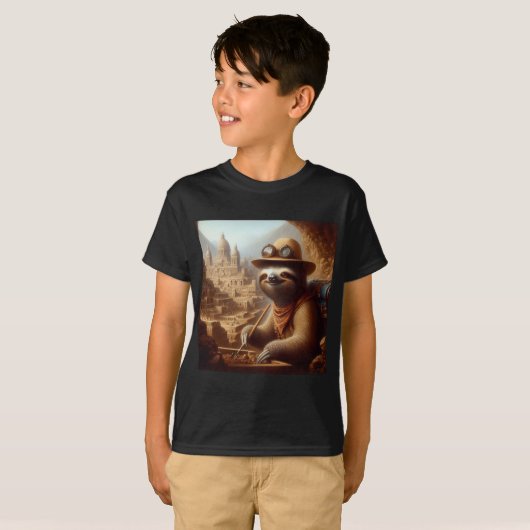 Sloth Archeologist T-shirt (Voorkant volledig)