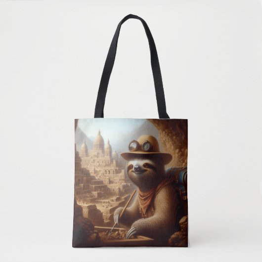 Sloth Archeologist Tote Bag (Voorkant)