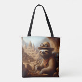 Sloth Archeologist Tote Bag (Achterkant)