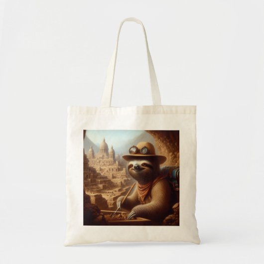 Sloth Archeologist Tote Bag (Voorkant)