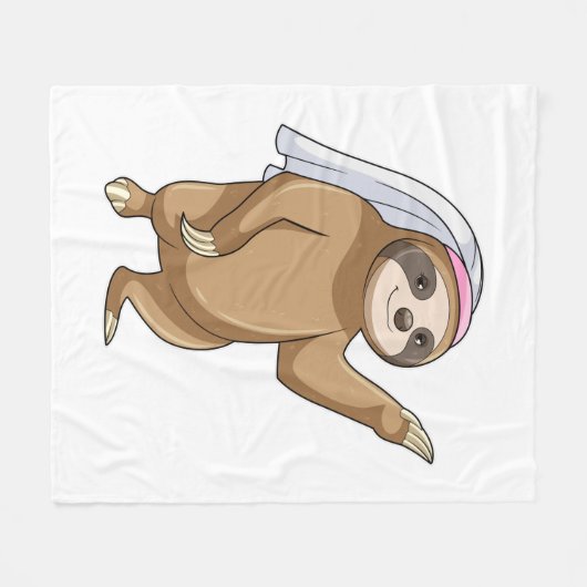 Sloth as Bride with Veil Fleece Deken (Voorkant (Horizontaal))