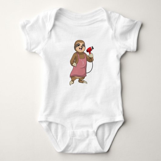 Sloth as Hair stylist with Hairdryer Romper (Voorkant)