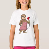 Sloth as Hair stylist with Hairdryer T-shirt (Voorkant)