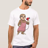 Sloth as Hair stylist with Hairdryer T-shirt (Voorkant)