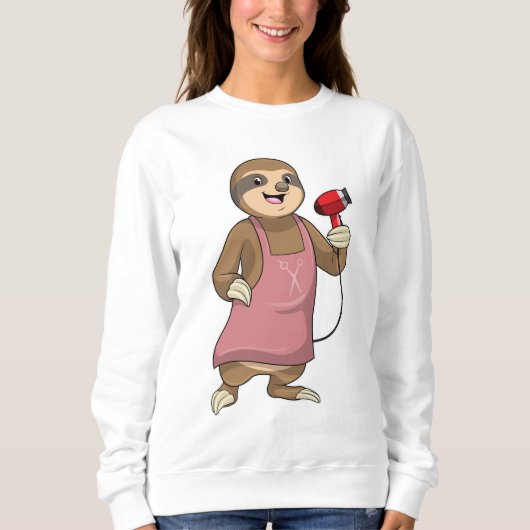 Sloth as Hair stylist with Hairdryer Trui (Voorkant)