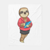 Sloth as Secretary with Notepad Fleece Deken (Voorkant)