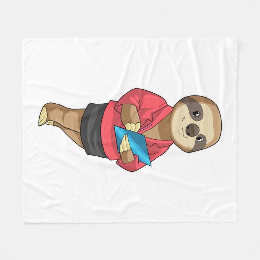 Sloth as Secretary with Notepad Fleece Deken (Voorkant (Horizontaal))