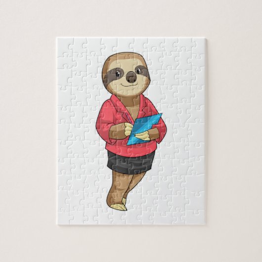 Sloth as Secretary with Notepad Legpuzzel (Verticaal)