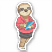 Sloth as Secretary with Notepad Sticker (Voorkant)