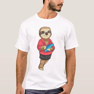 Sloth as Secretary with Notepad T-shirt
