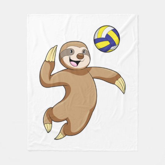 Sloth as Volleyball player with Volleyball Fleece Deken (Voorkant)