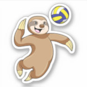 Sloth as Volleyball player with Volleyball Sticker (Voorkant)