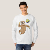 Sloth as Volleyball player with Volleyball T-shirt (Voorkant volledig)