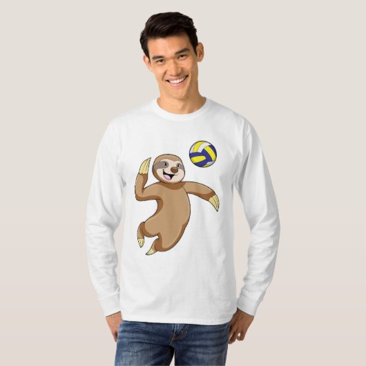 Sloth as Volleyball player with Volleyball T-shirt (Voorkant volledig)