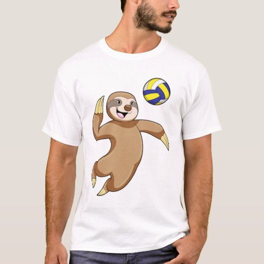 Sloth as Volleyball player with Volleyball T-shirt (Voorkant)
