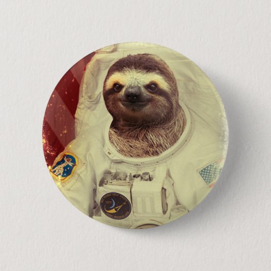 Sloth Astronaut Button (Voorkant)