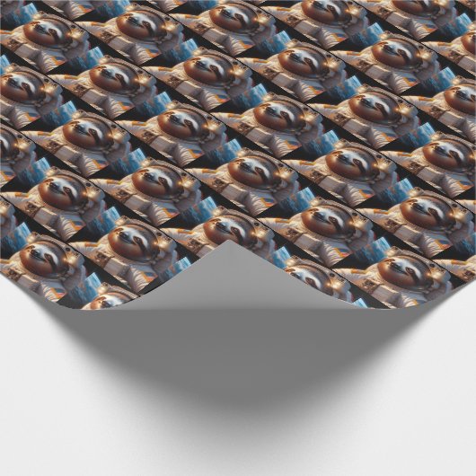 Sloth Astronaut Cadeaupapier (Hoek)